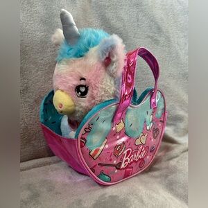 Barbie Stuffed Animals Unicorn Toys Plush Dessert-Themed Purse Playset Chef Pet